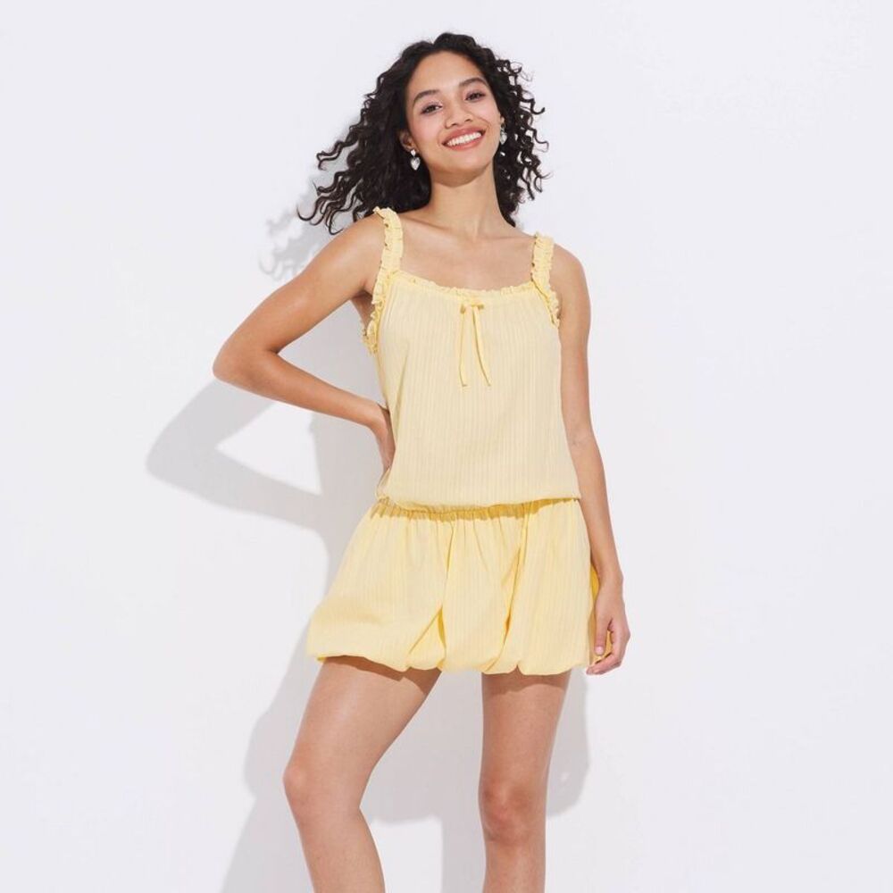 Women's Ruffle Strap Bubble Hem Mini Dress - Wild Fable Yellow S